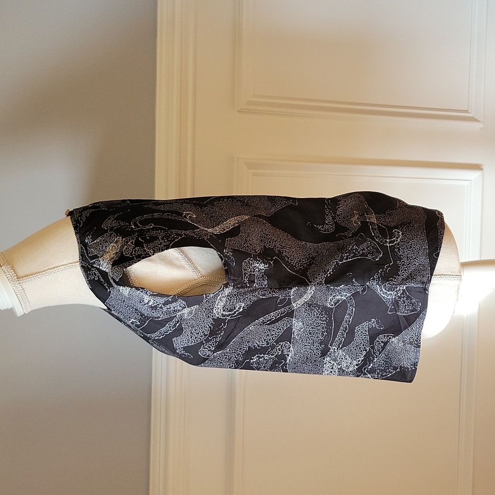The Limited Black Cheetah Print Blouse Cap Sleeves Women Size XS - Picture 3 of 6